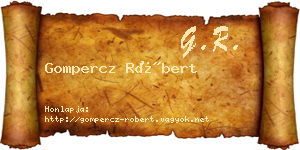 Gompercz Róbert névjegykártya